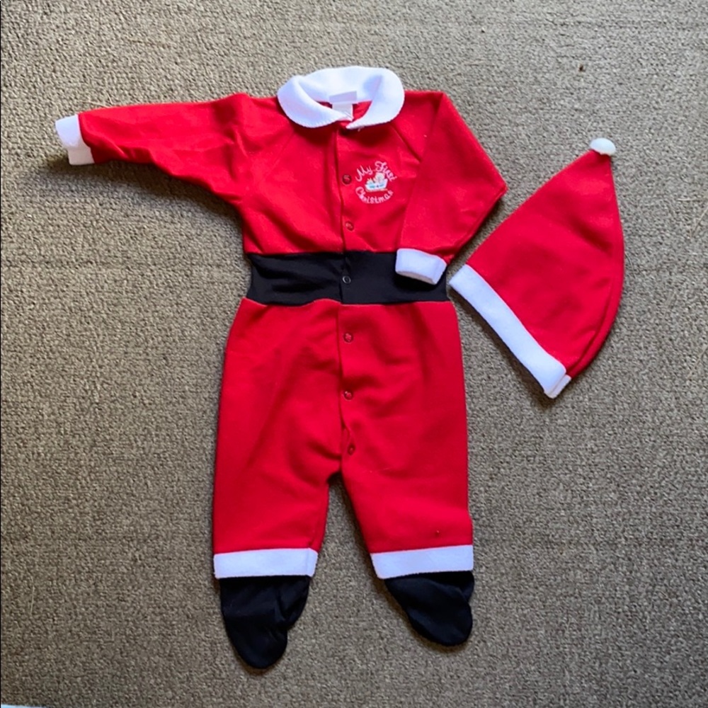 Baby my first Christmas fleece one piece
